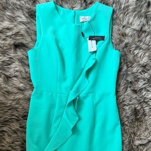 MILLY Mint Shift Dress with Ruffle